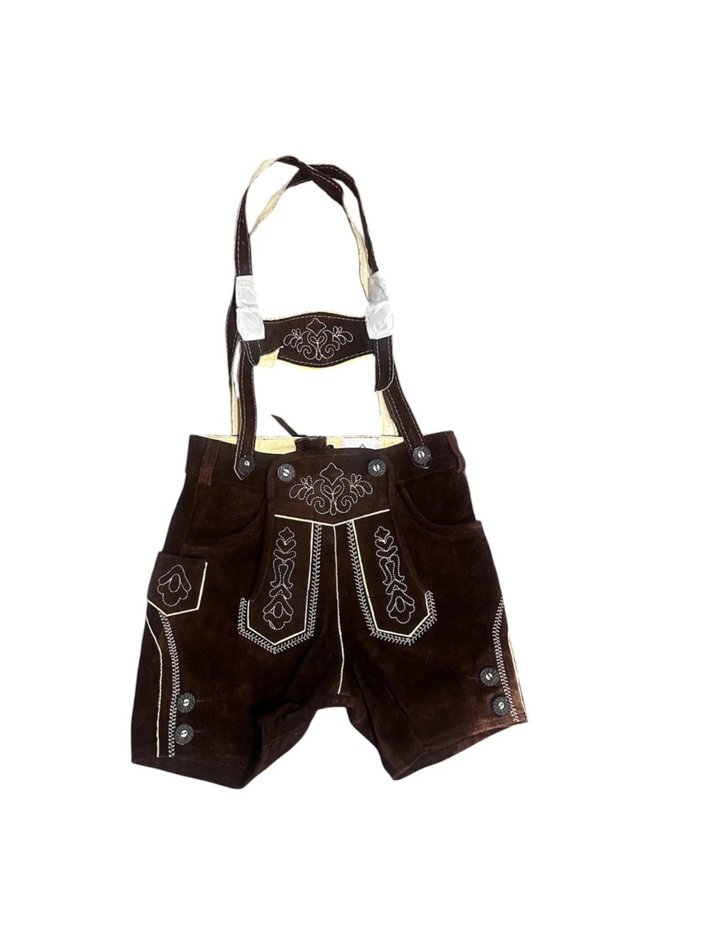 NWT Isar Trachten Kids Brown Suede Lederhosen Bavarian Oktoberfest 2T-3T